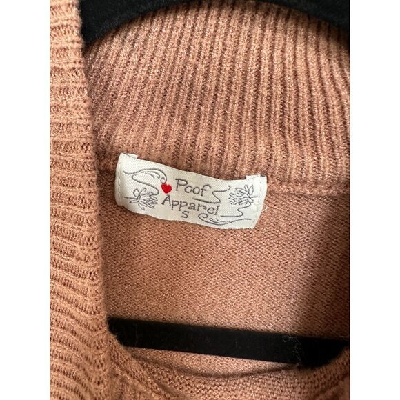 Poof Apparel Womens Striped Sweater Small long sleeve pullover turtleneck rayon - Picture 2 of 6